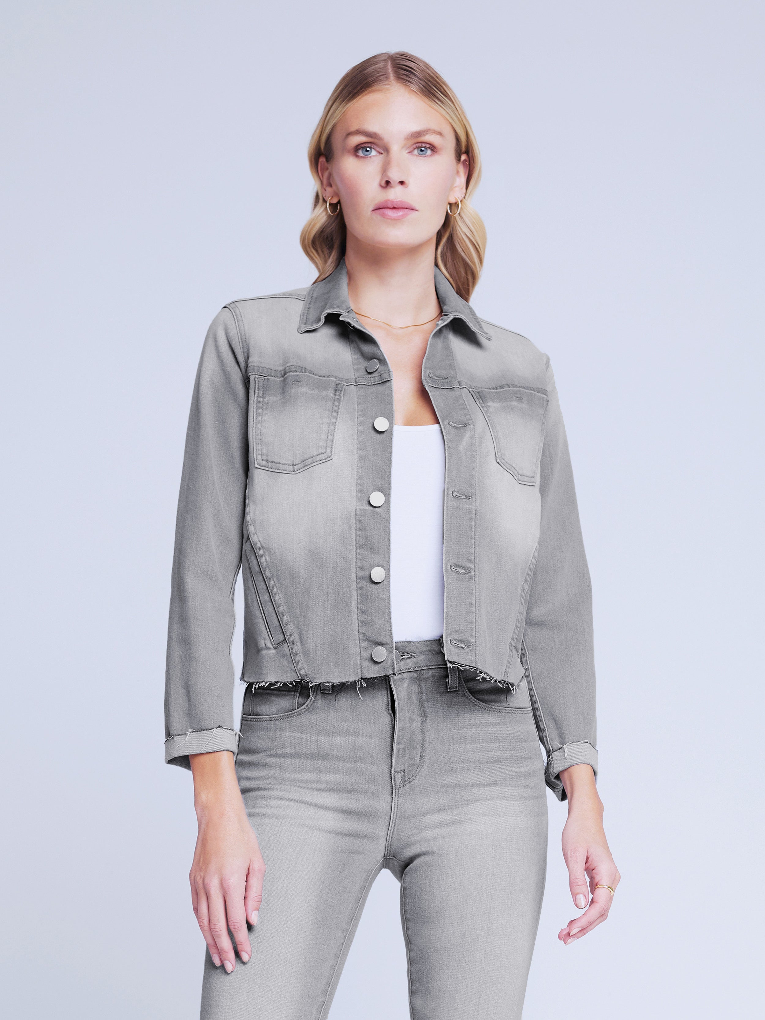 1431CSWbogo L'Agence Janelle Slim Raw Jacket