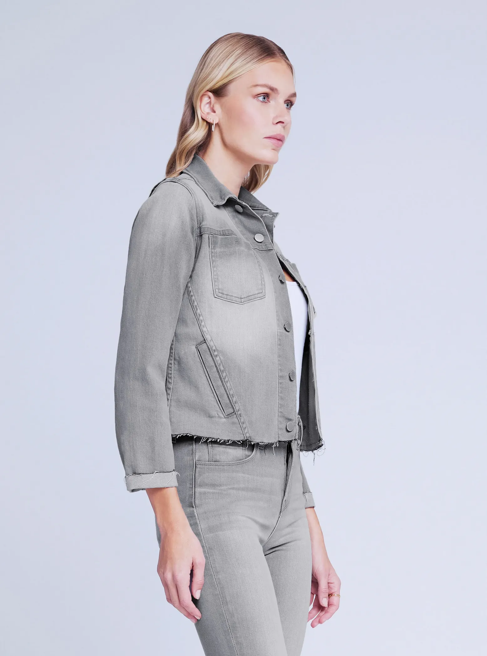 1431CSWbogo L'Agence Janelle Slim Raw Jacket