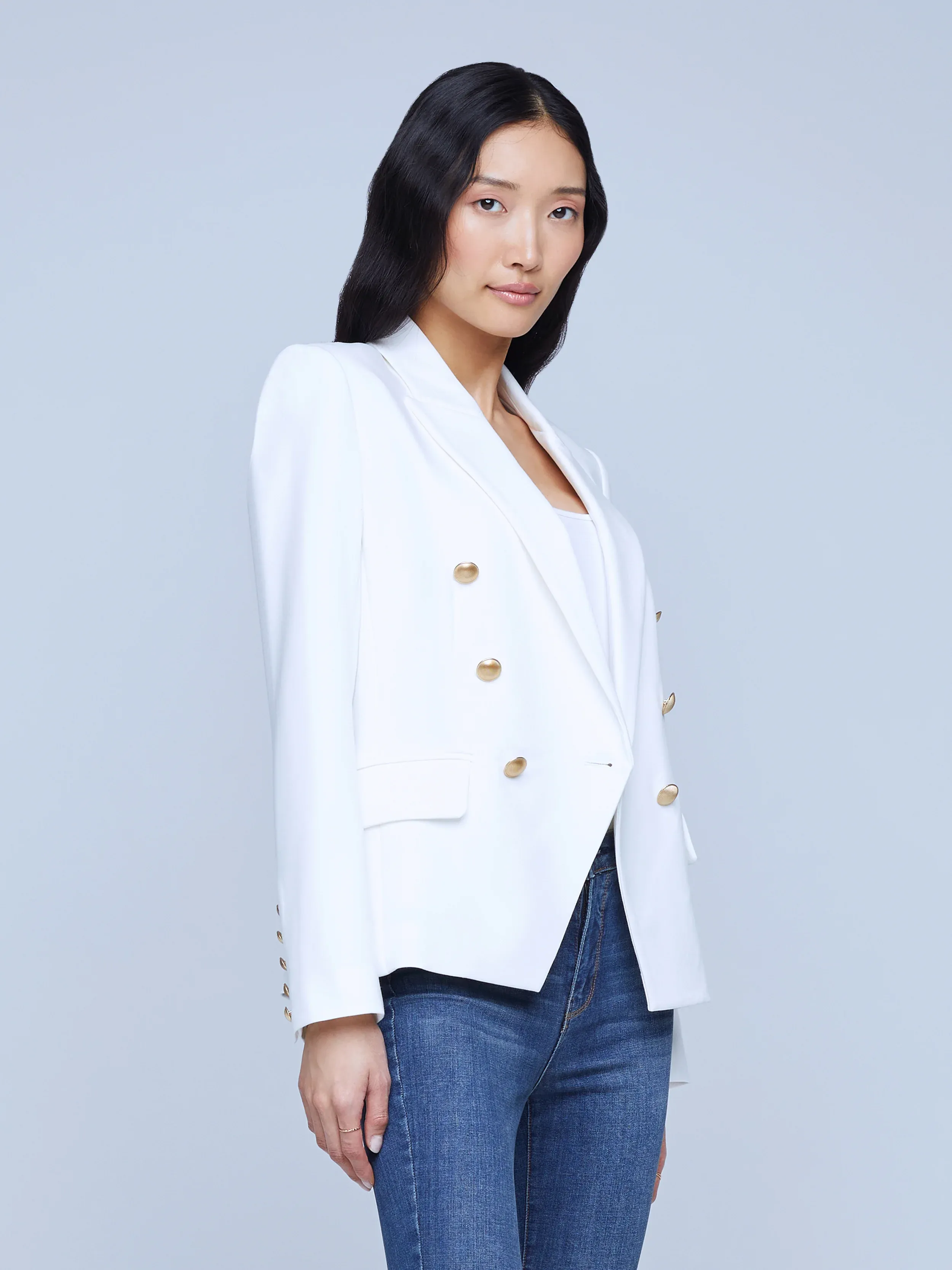 1432PMBi L'AGENCE Kenzie Double Breasted Blazer