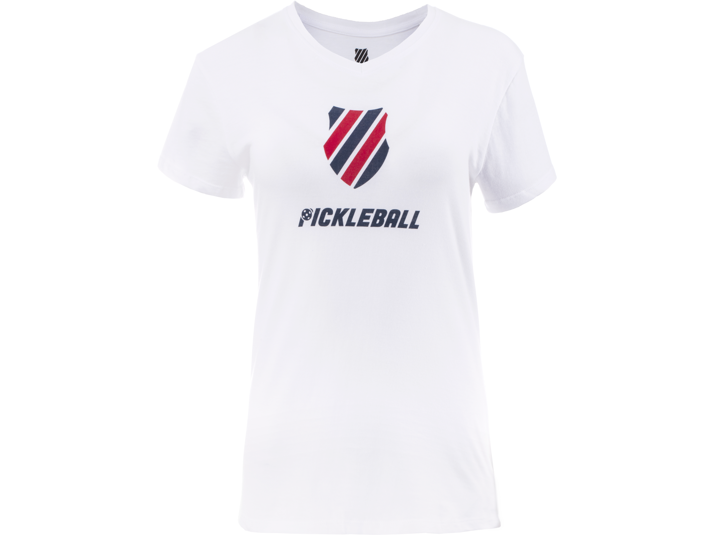 194432-114 | WOMENS PICKLEBALL T-SHIRT | WHITE/BLUE/RED