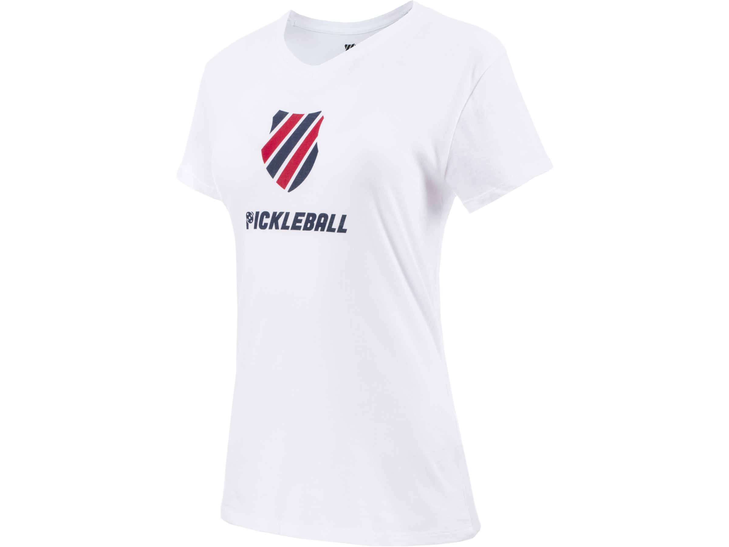 194432-114 | WOMENS PICKLEBALL T-SHIRT | WHITE/BLUE/RED