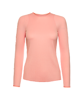 196052-815 | PLEATED L/S CREW | PEACH