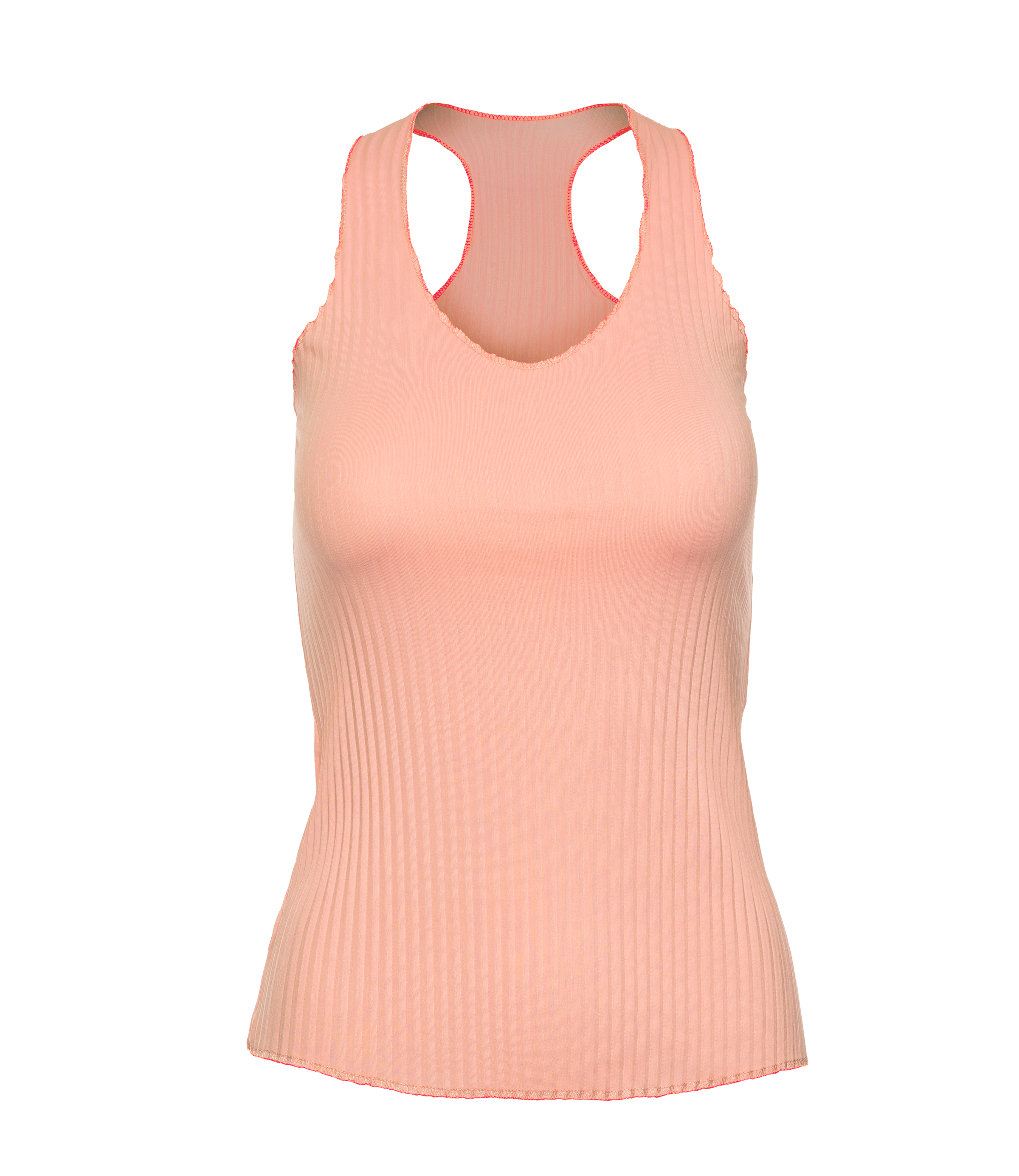 196053-815 | PLEATED V-NECK TANK | PEACH