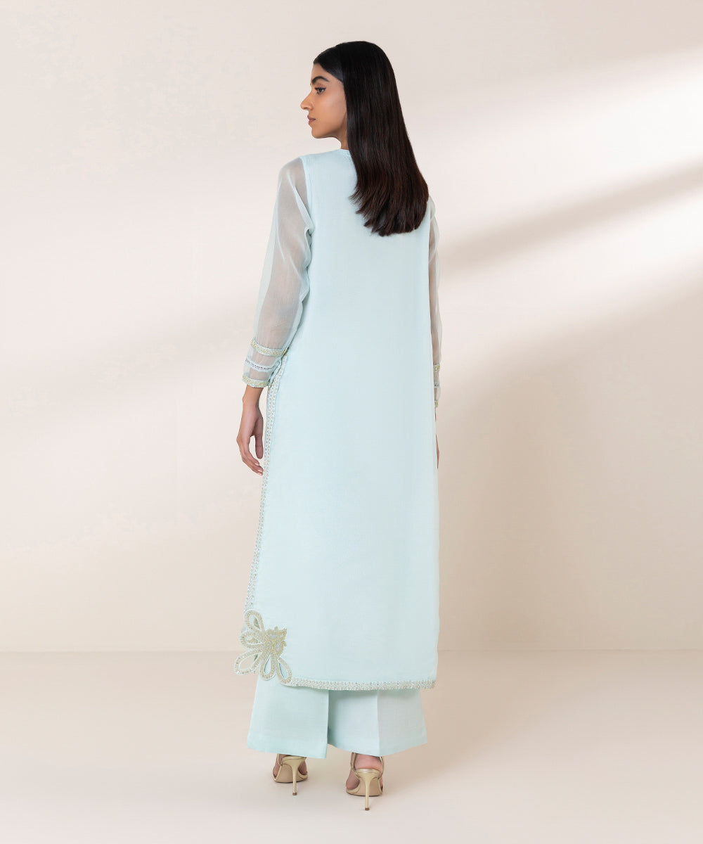 2 Piece - Embroidered Organza Suit