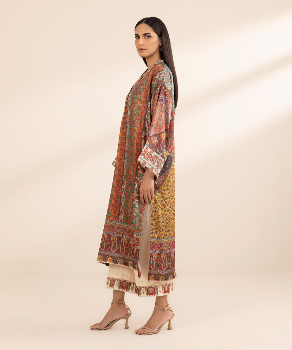 2 Piece - Printed Silk Suit