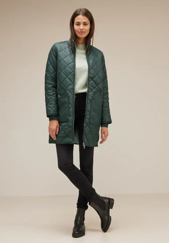 211901- Green Padded Coat - Street One