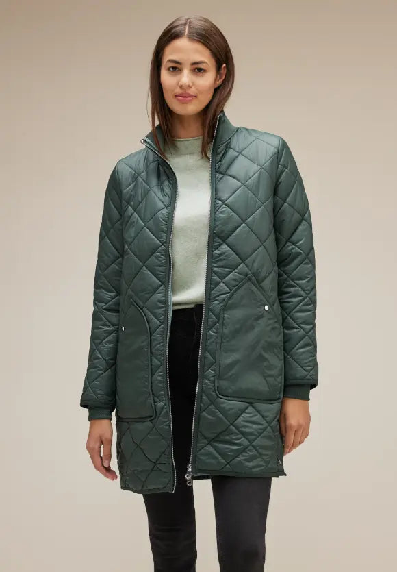 211901- Green Padded Coat - Street One