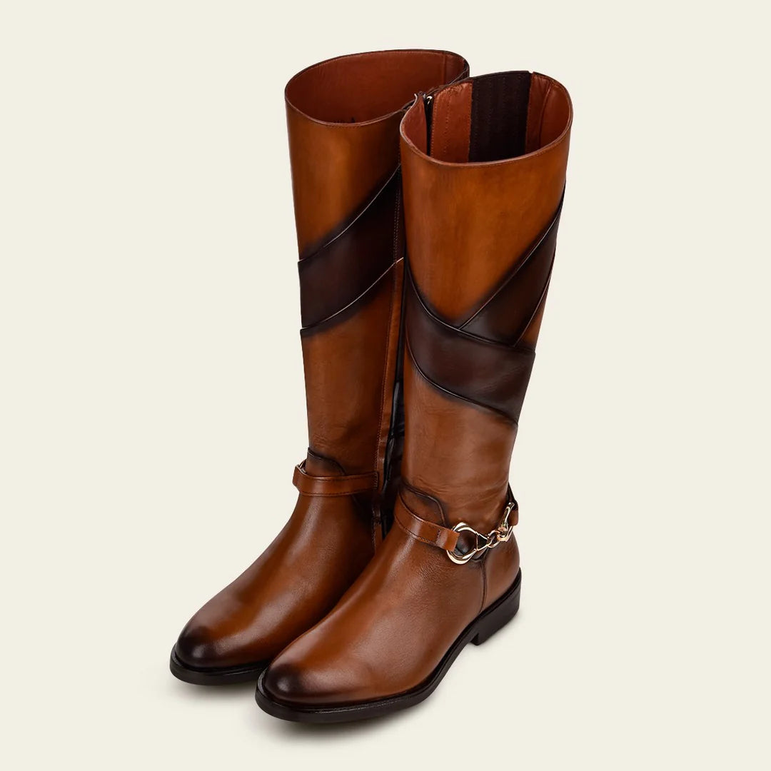 83TTSTS - Franco Cuadra honey casual leather riding boots for women.