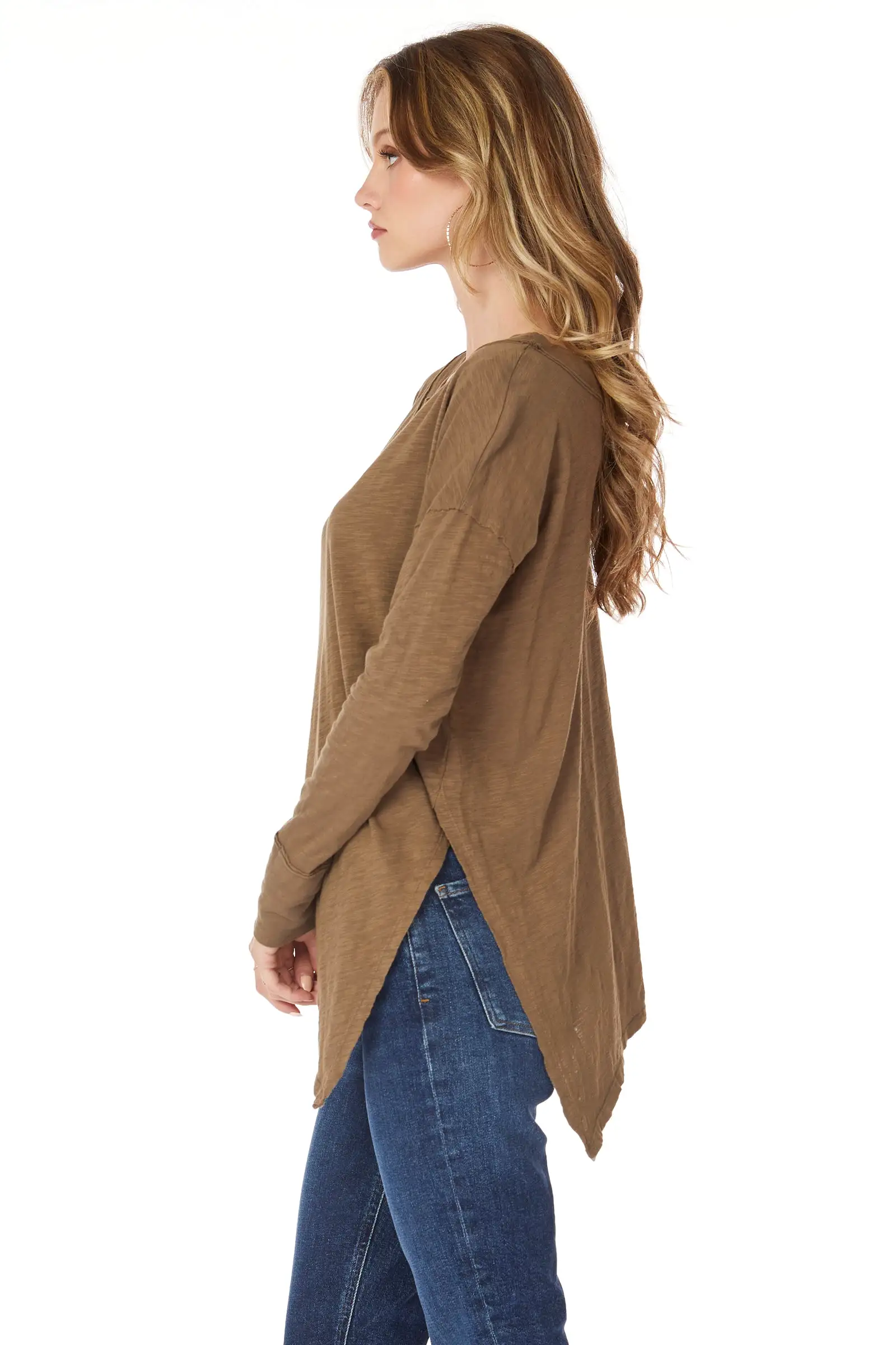 ANGLED HEM BOATNECK TUNIC