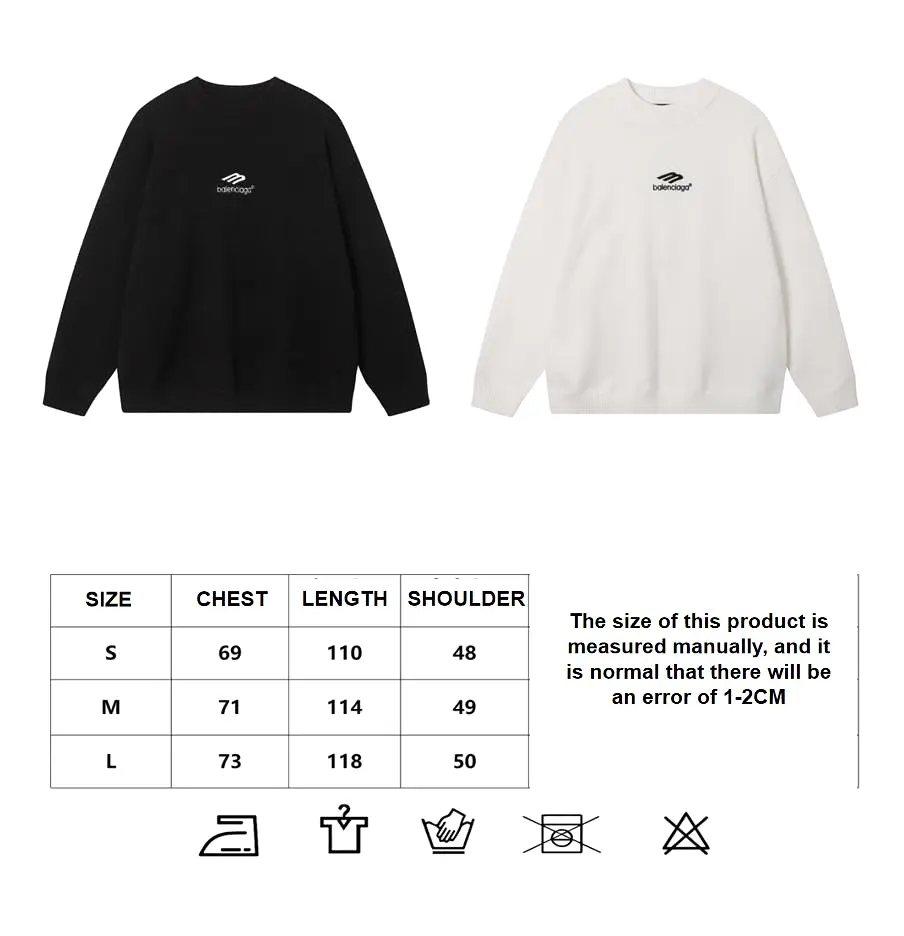 Balenciaga 23ss new logo turtleneck knitted sweater White 12.5