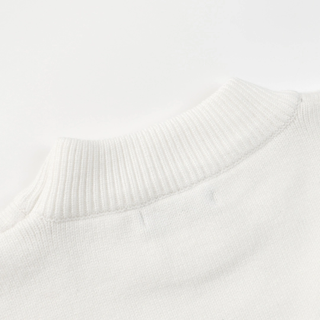 Balenciaga 23ss new logo turtleneck knitted sweater White 12.5