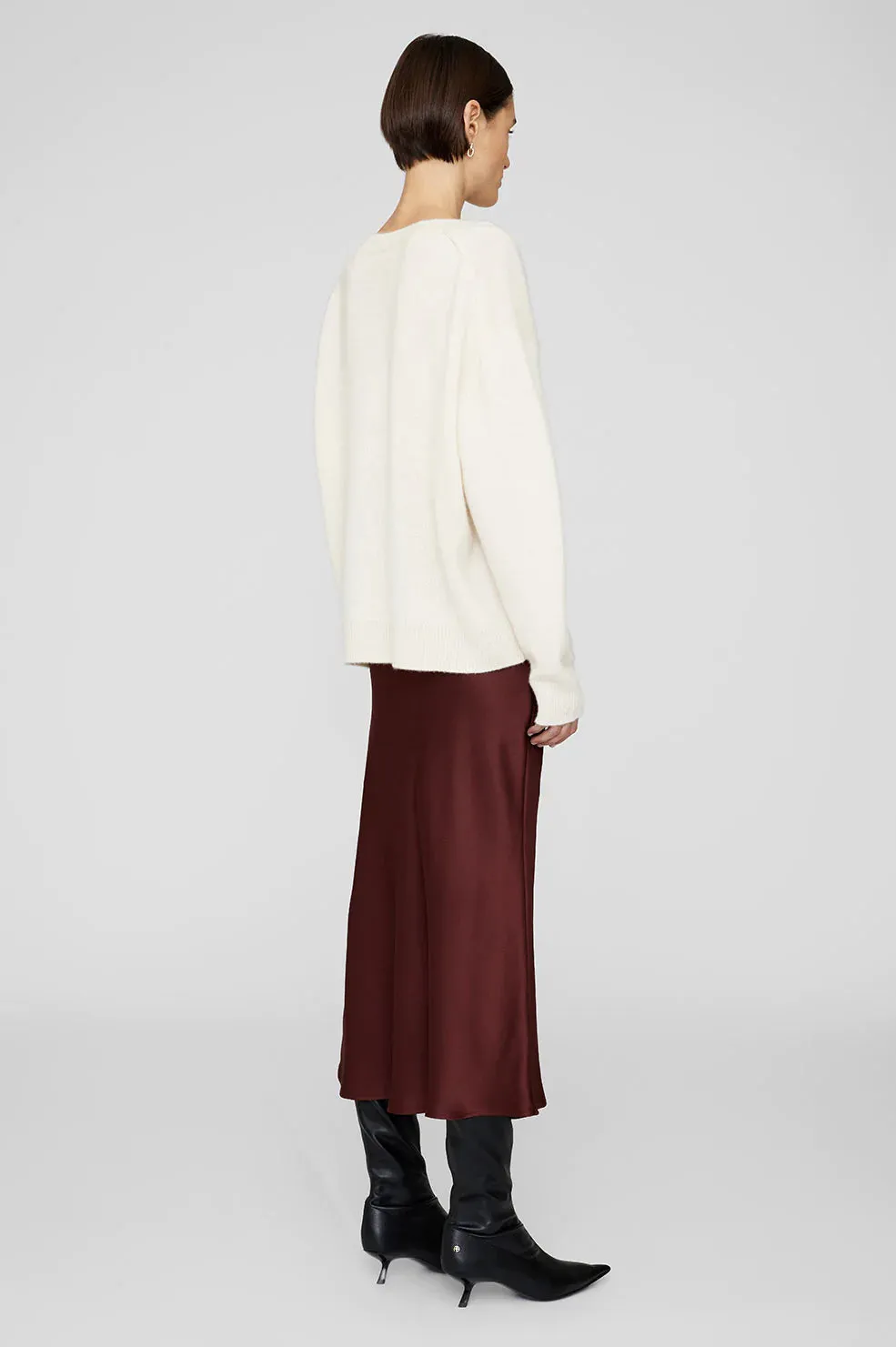 Bar Silk Skirt - Dark Cherry