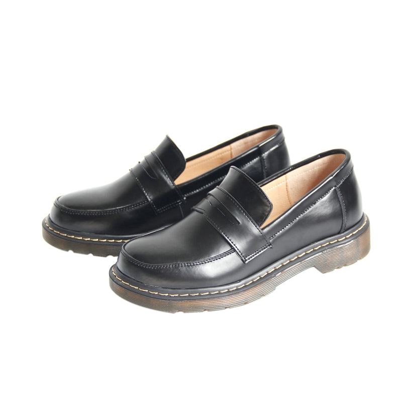 Basic Versatile Leather Shoes Uniform Shoes by11291