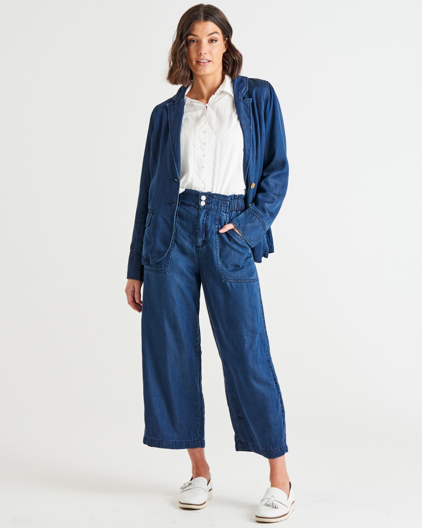 Betty Basics Lexton Wide Leg Pant - Dark Rinse