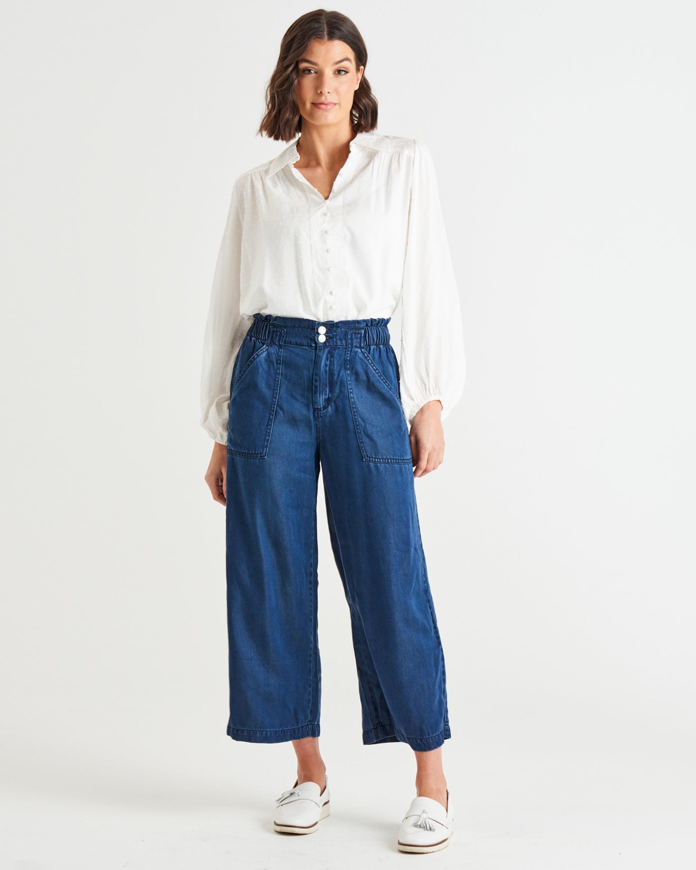 Betty Basics Lexton Wide Leg Pant - Dark Rinse