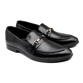 Black Leather Buckle Executive Men Shoes