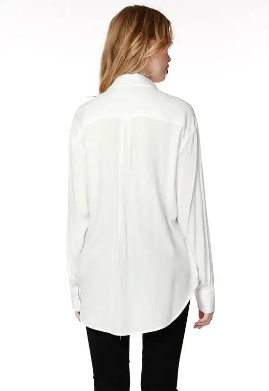 Bobi - Button Up Tunic Blouse Ivory