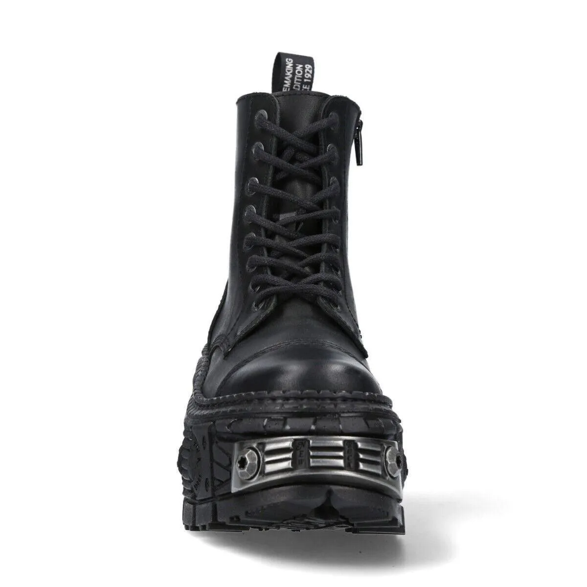 Boots | New Rock Metallic Leather Boots-WALL083C-S4 | New Rock