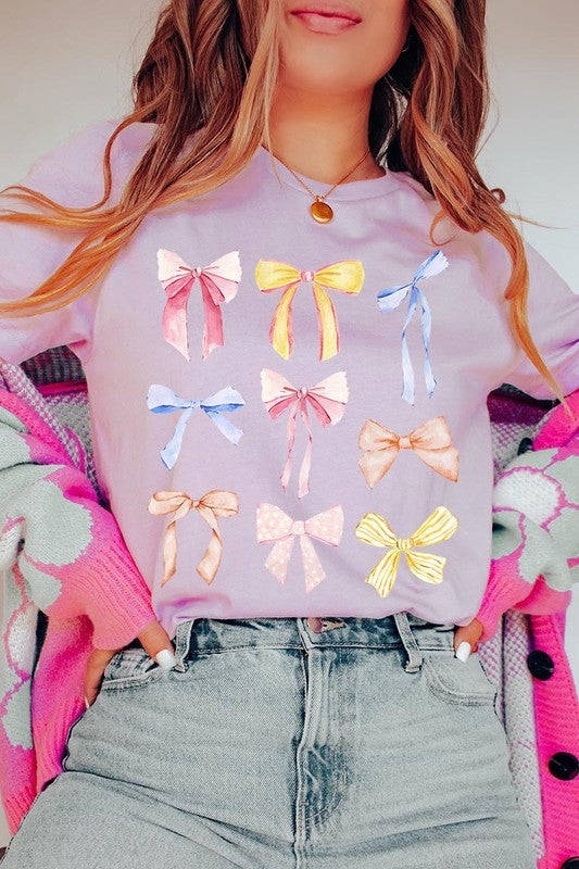 Bow Ribbon Collage Girl Era Graphic T-Shirt