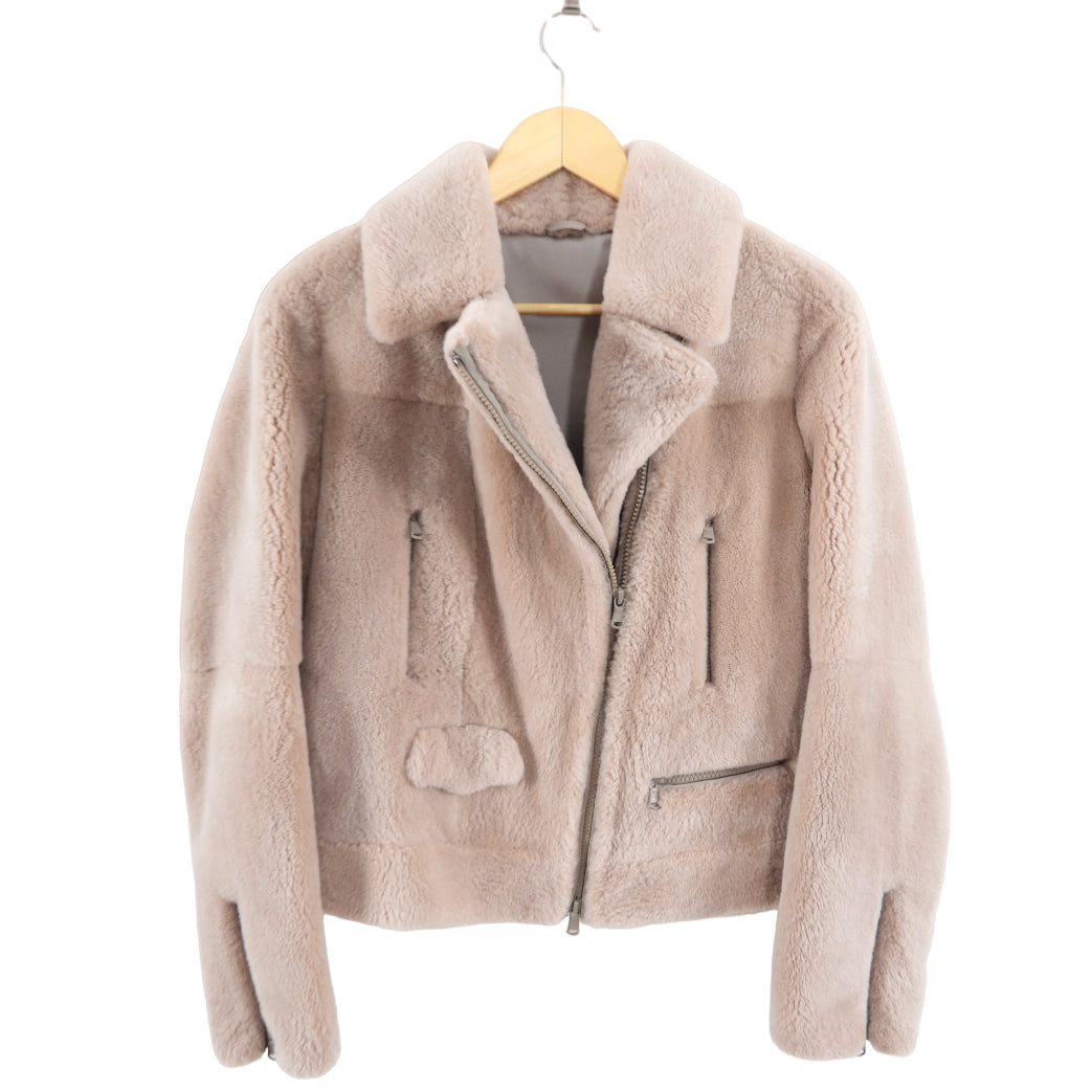 Brunello Cucinelli Castarino Moto Jacket in Quartz Pink - S