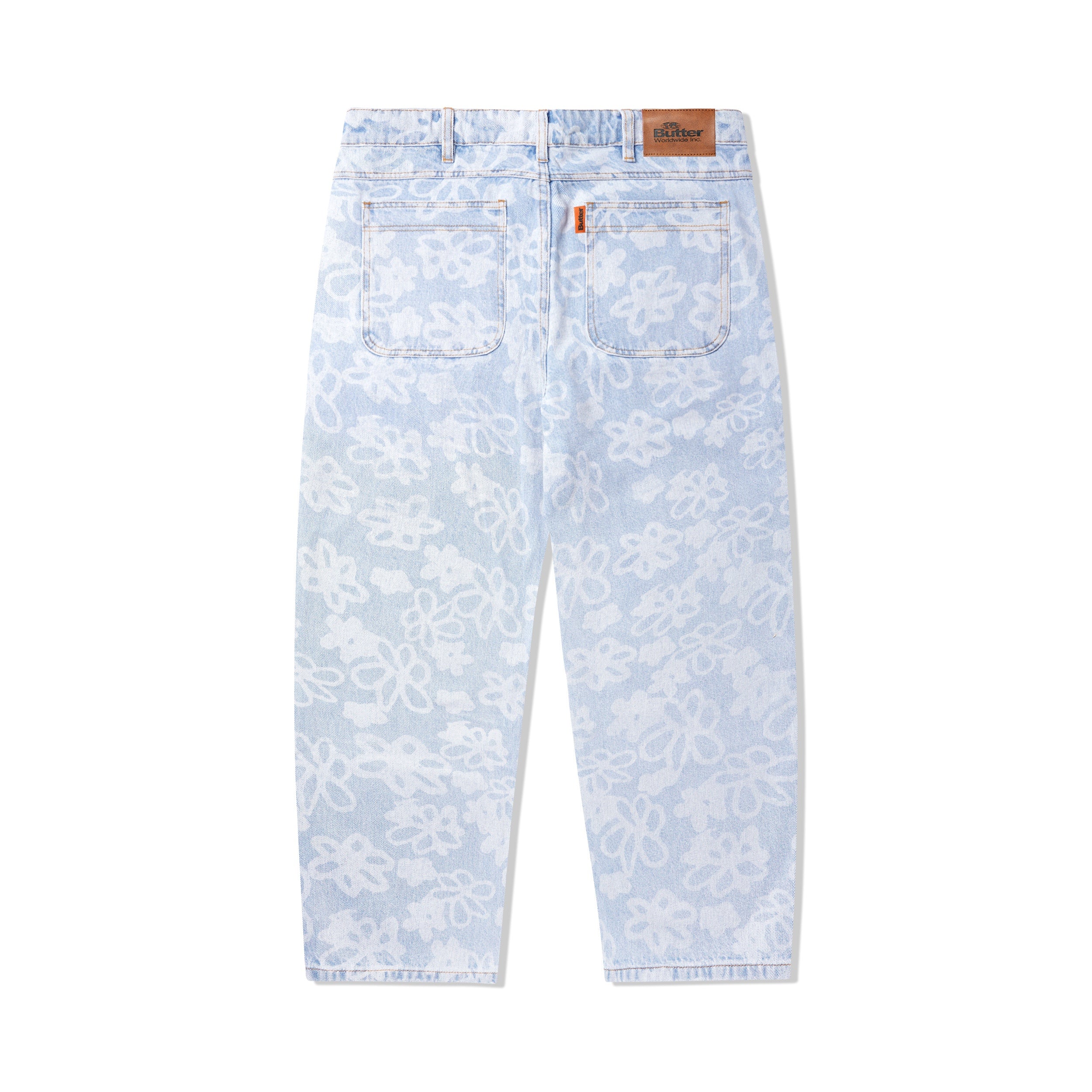 Butter Flowers Denim Pants Light Blue