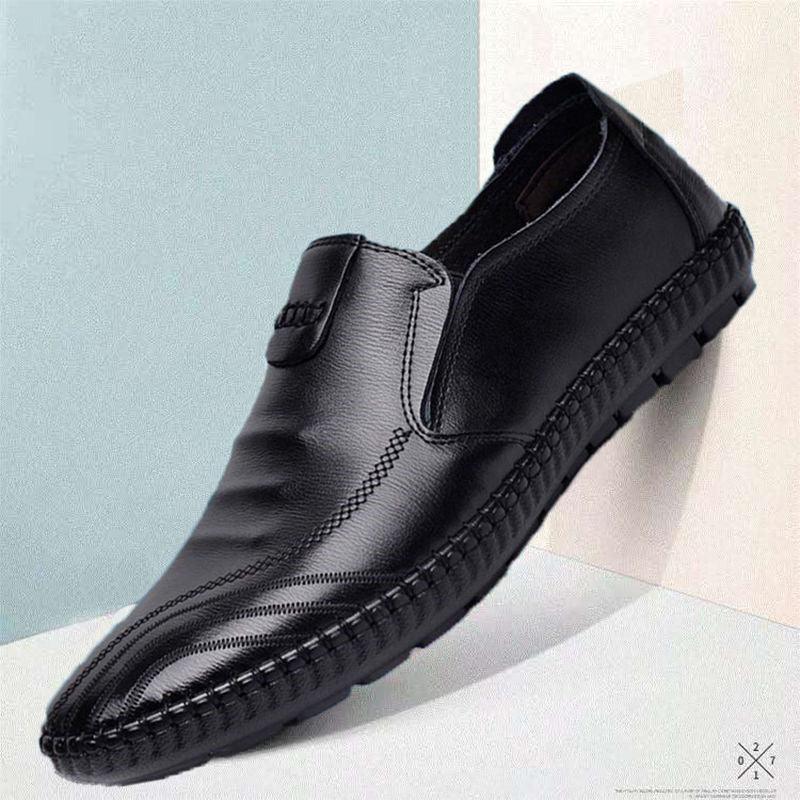 Casual Leather Shoes Comfortable Silp on Shoes