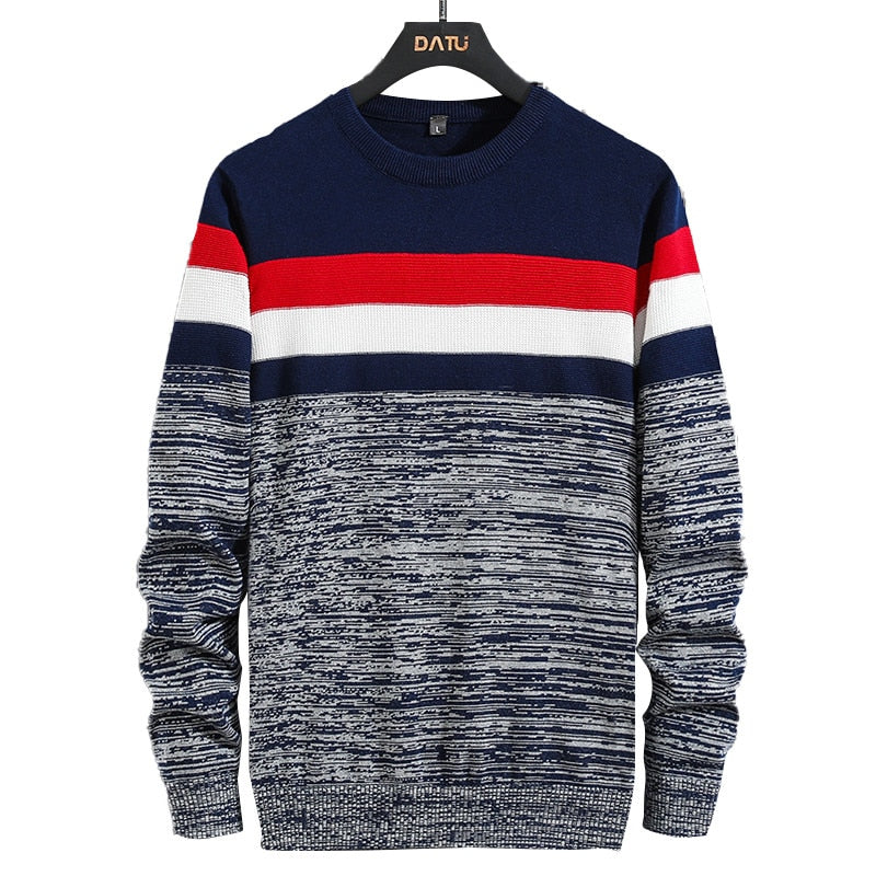 Casual Winter Warm Cotton Knitted Jersey Jumper Pullover for Men