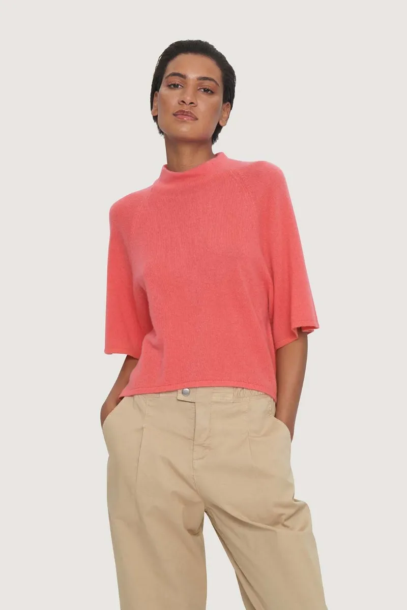 Cloud cashmere turtleneck blouse