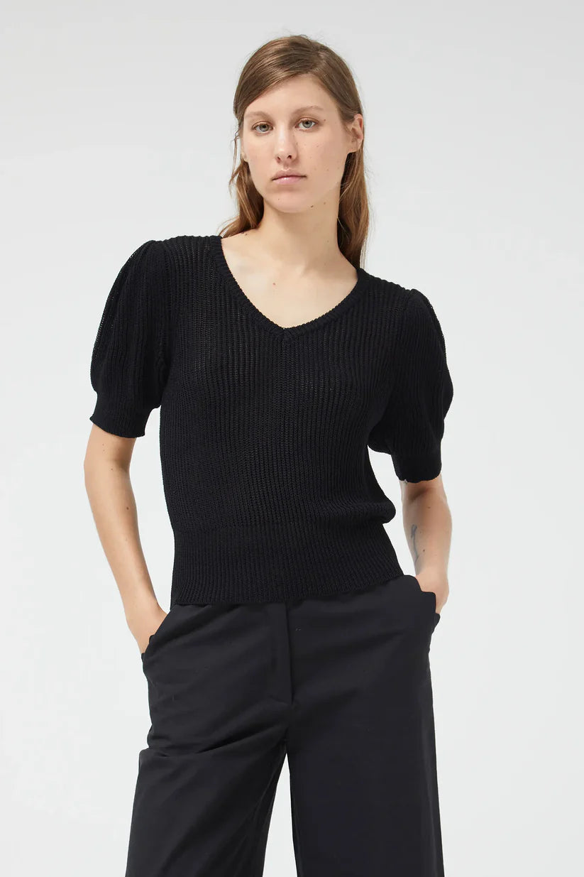 Compania Fantastica Jersey Black V-neck sweater