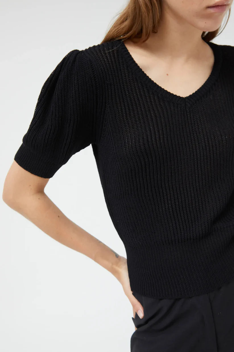 Compania Fantastica Jersey Black V-neck sweater