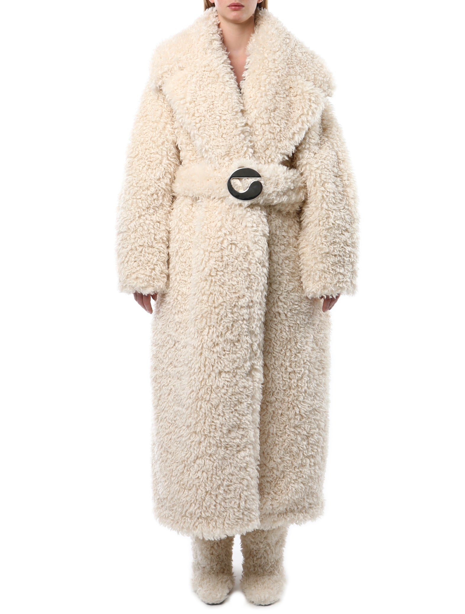 Coperni Faux Shearling Belted Coat