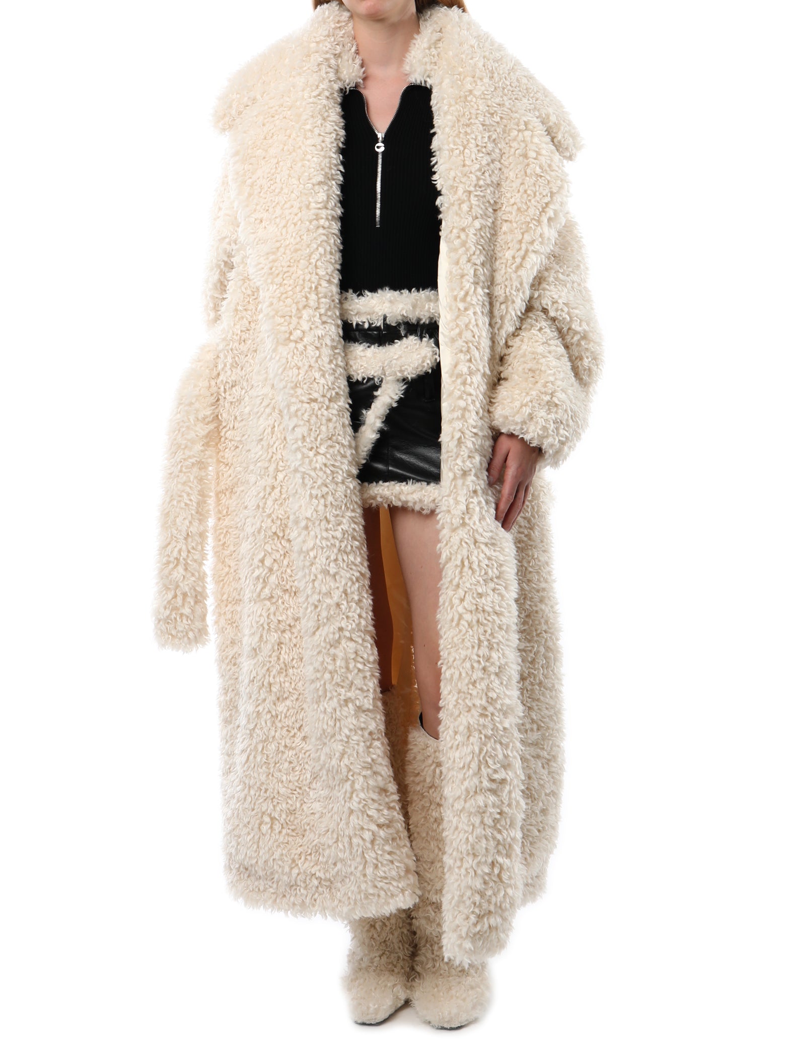 Coperni Faux Shearling Belted Coat