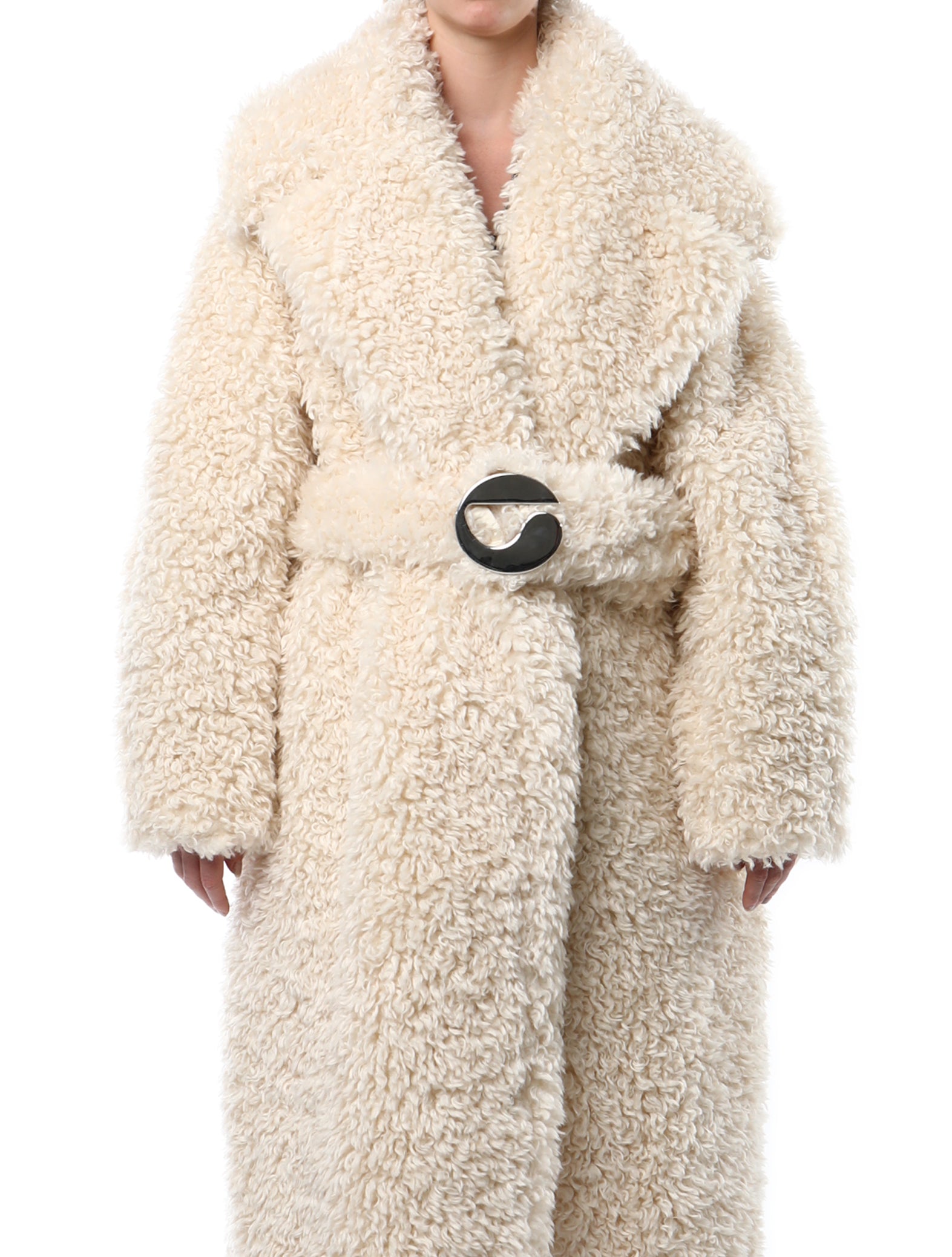 Coperni Faux Shearling Belted Coat