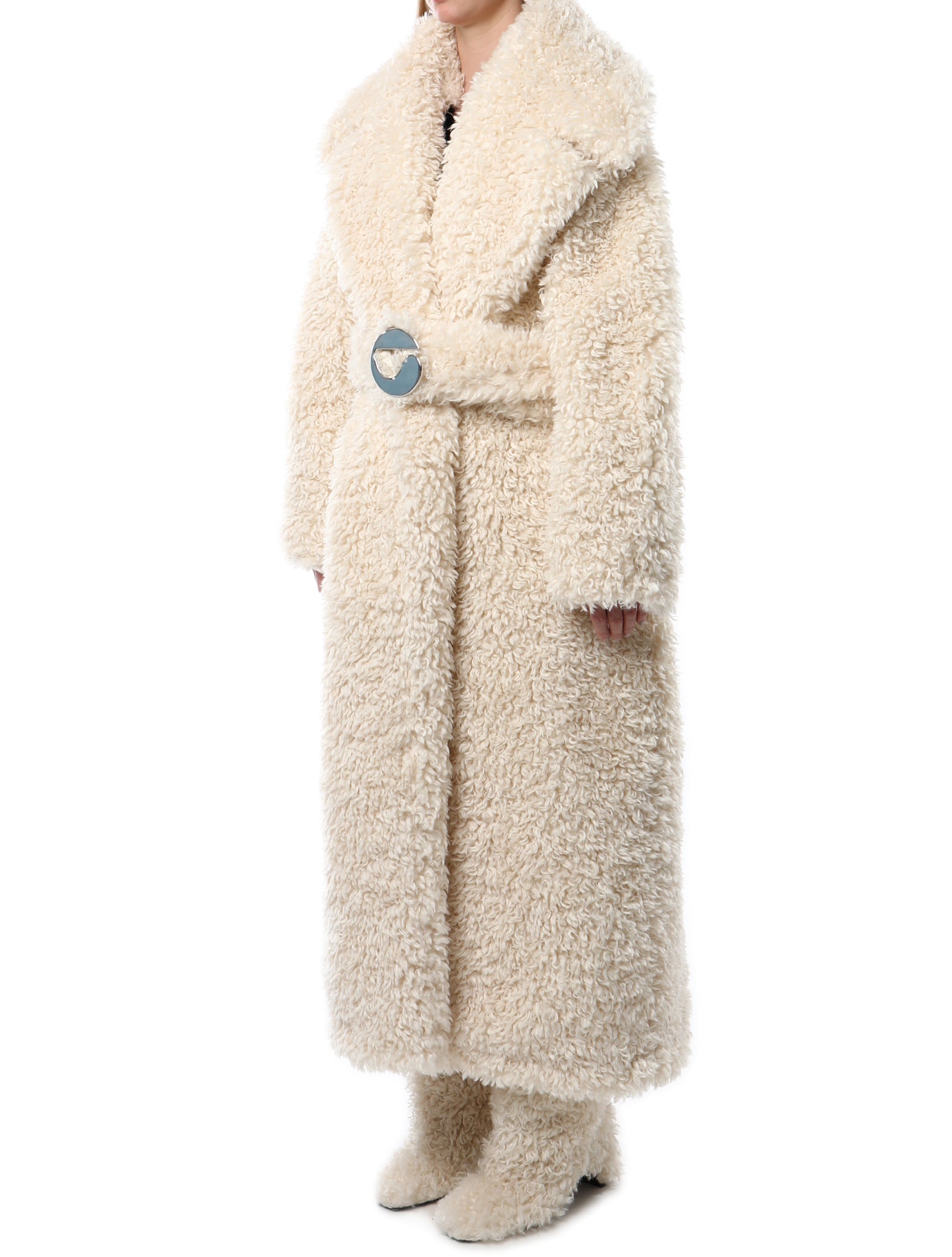 Coperni Faux Shearling Belted Coat