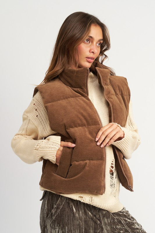 Cordrroy Puffer Vest