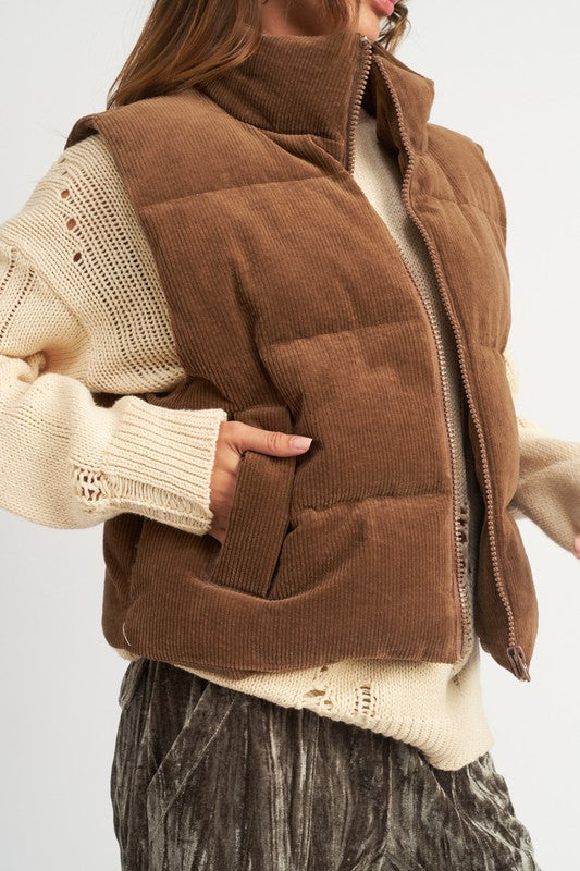 Cordrroy Puffer Vest