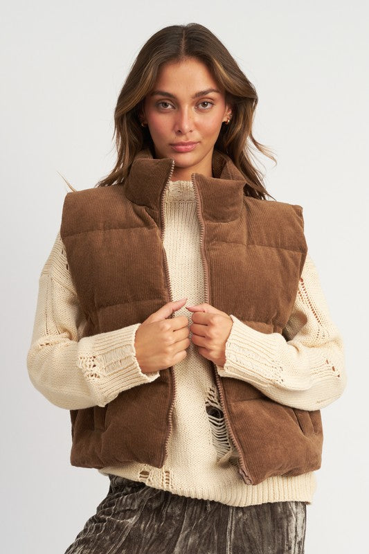 Cordrroy Puffer Vest