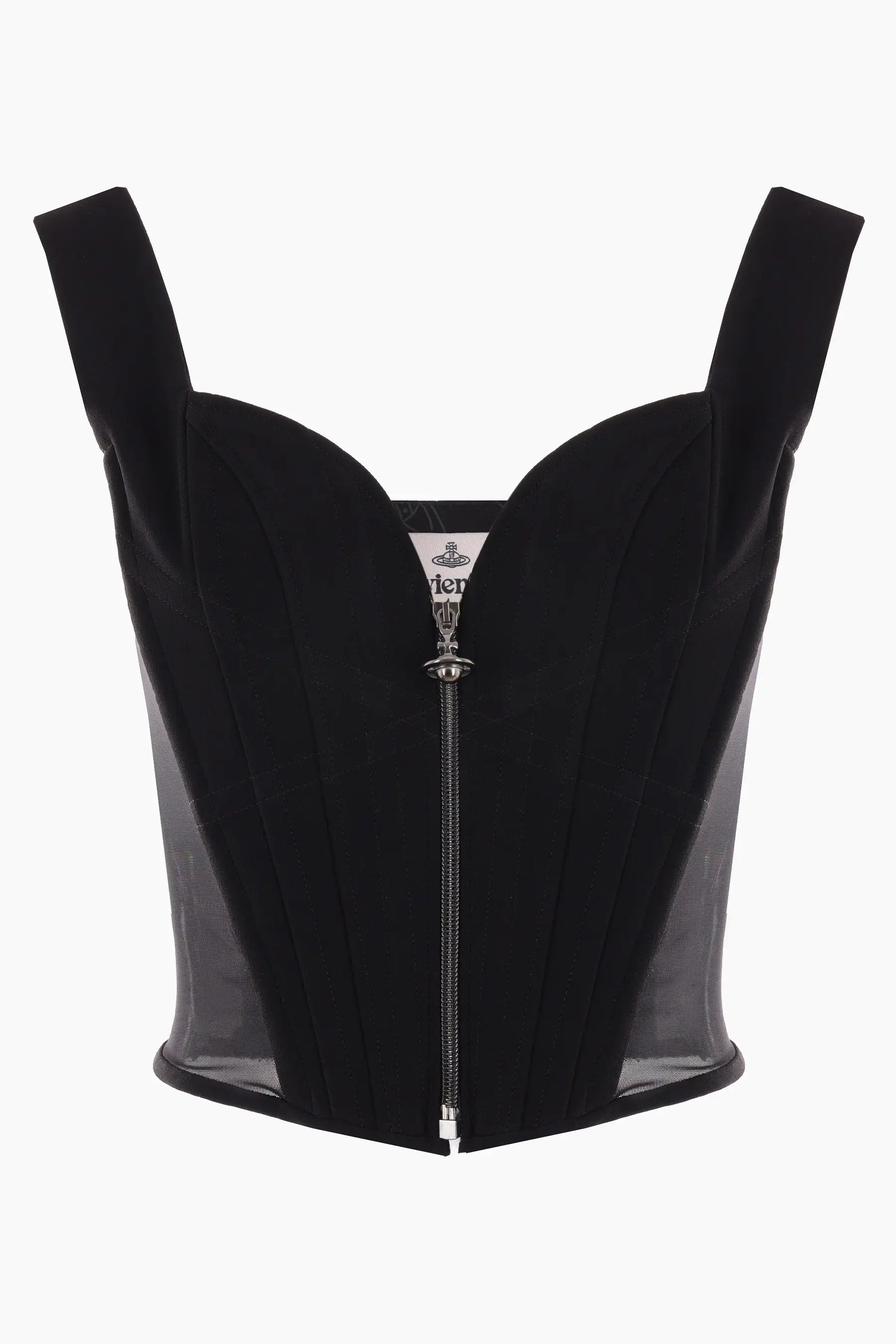 crepe and mesh corset