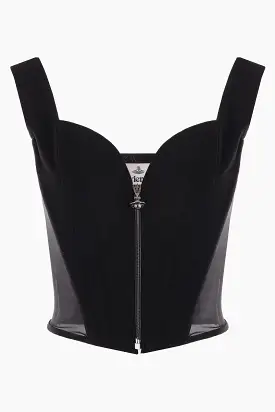 crepe and mesh corset