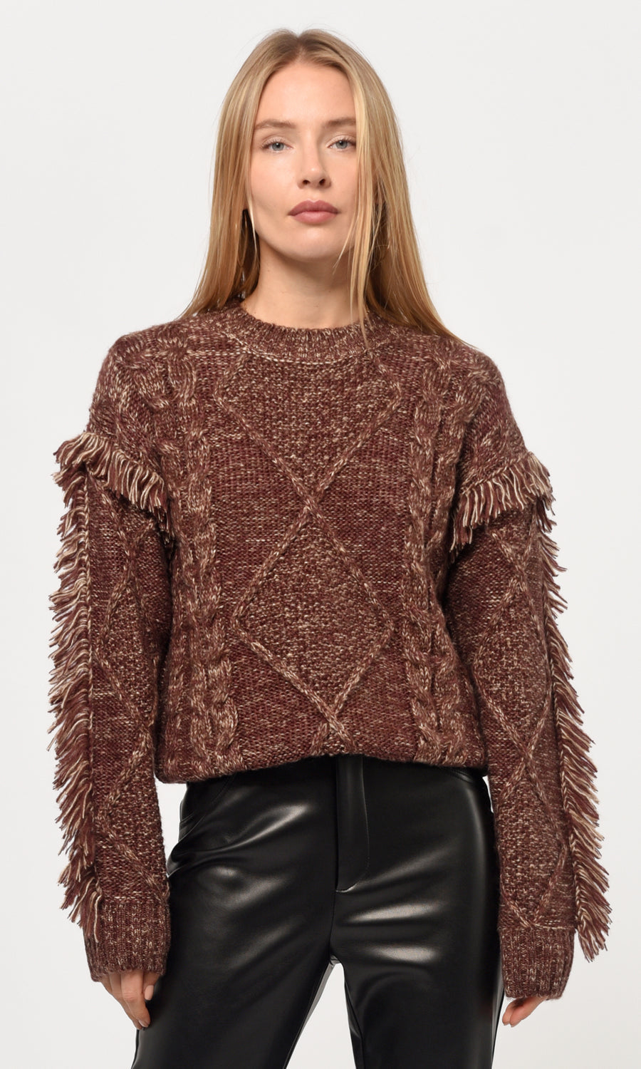 DOGA FRINGED MARLED SWEATER