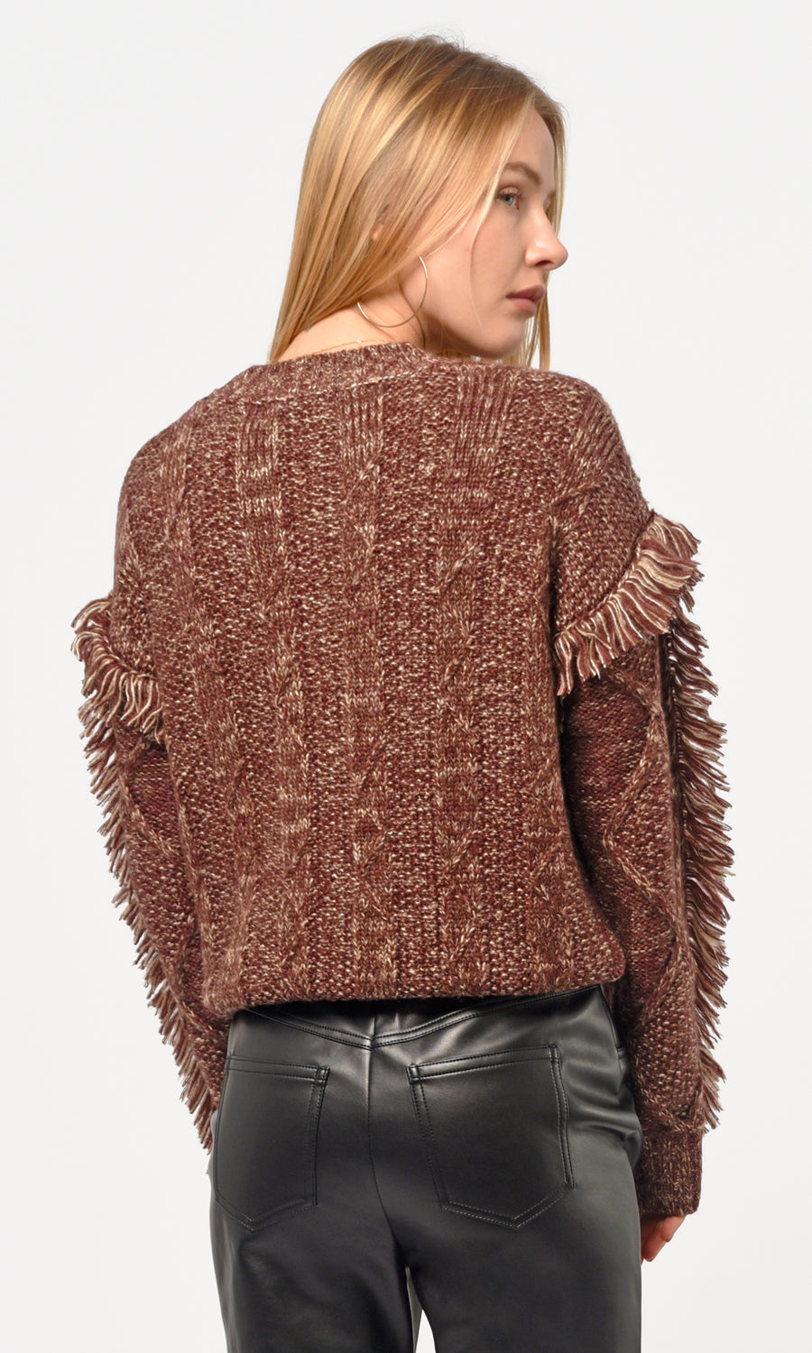 DOGA FRINGED MARLED SWEATER