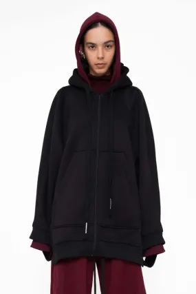 Double Hood Hoodie - Black