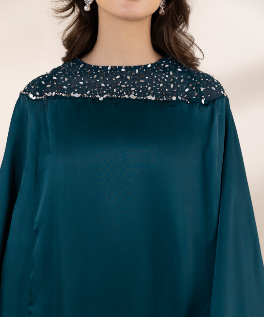 Embellished Silk Kaftan