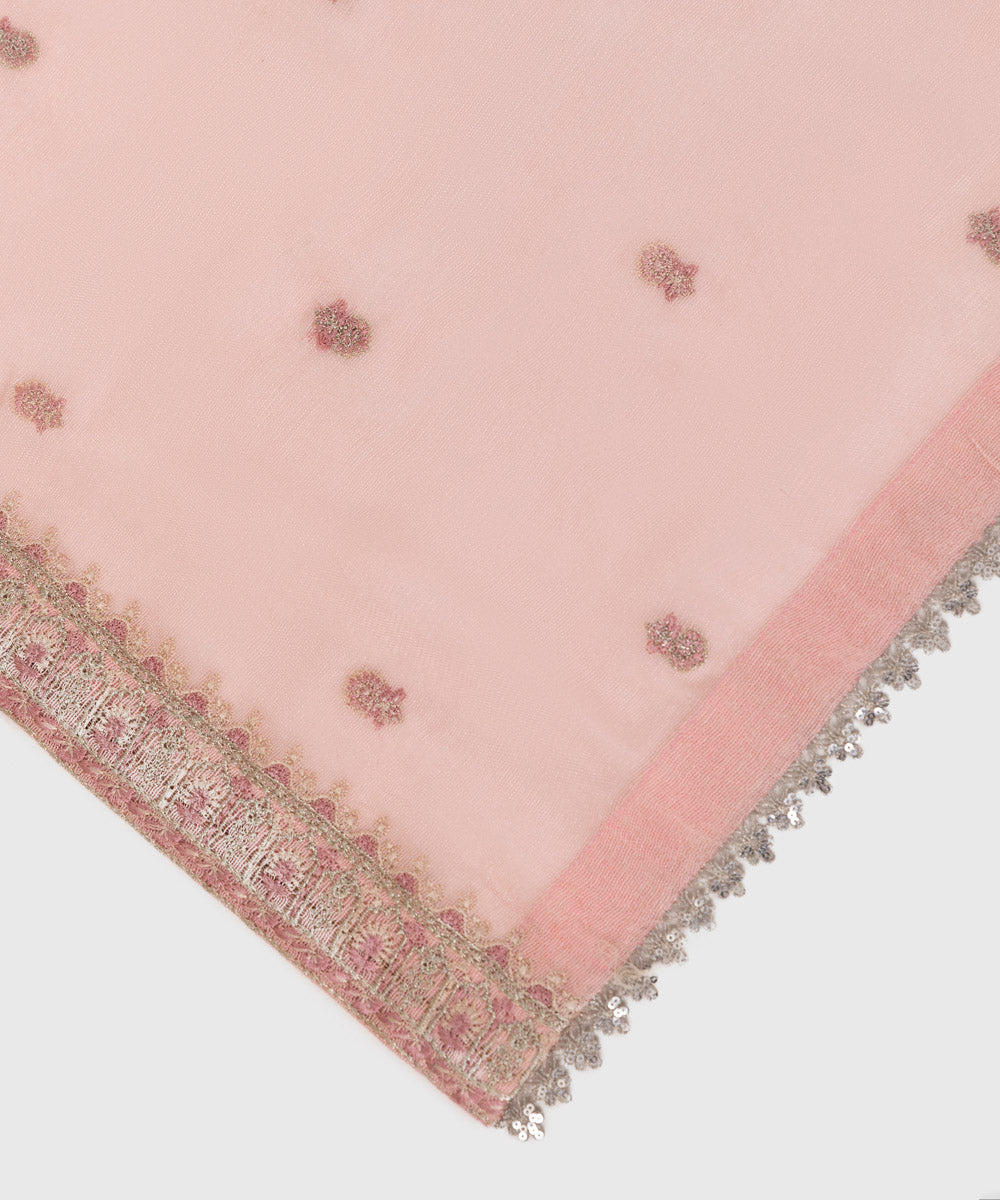 Embroidered Net Dupatta