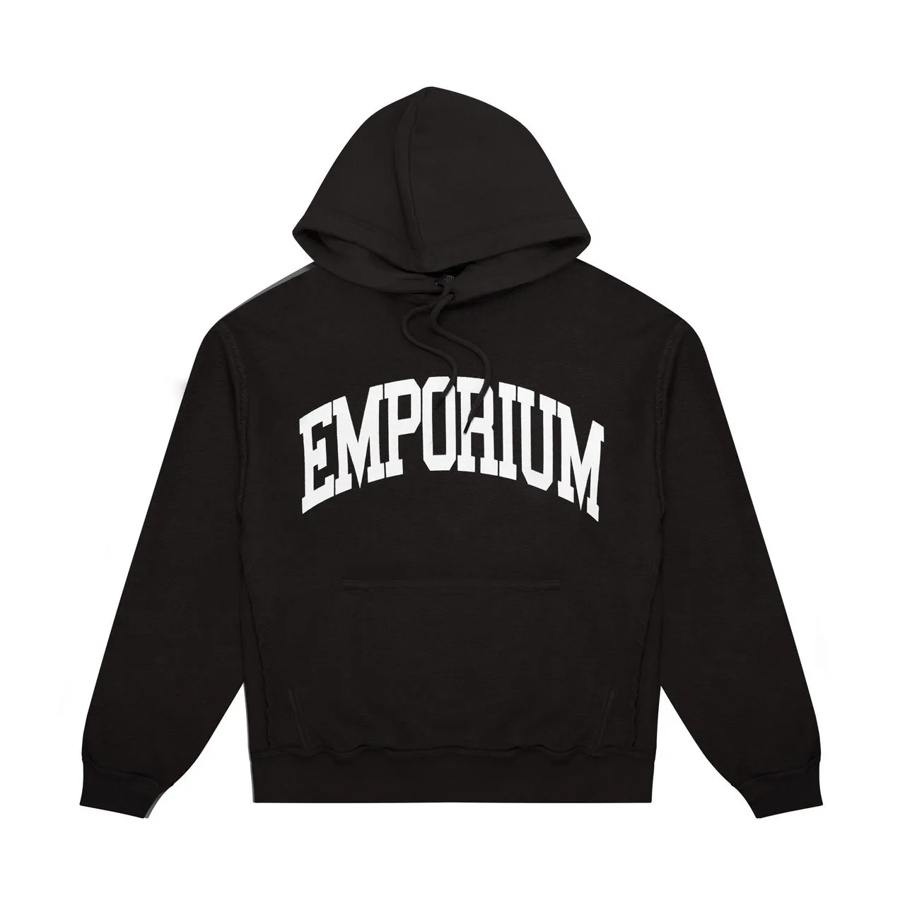 EMPORIUM Logo Reversible Drawstring Hoodie - Black