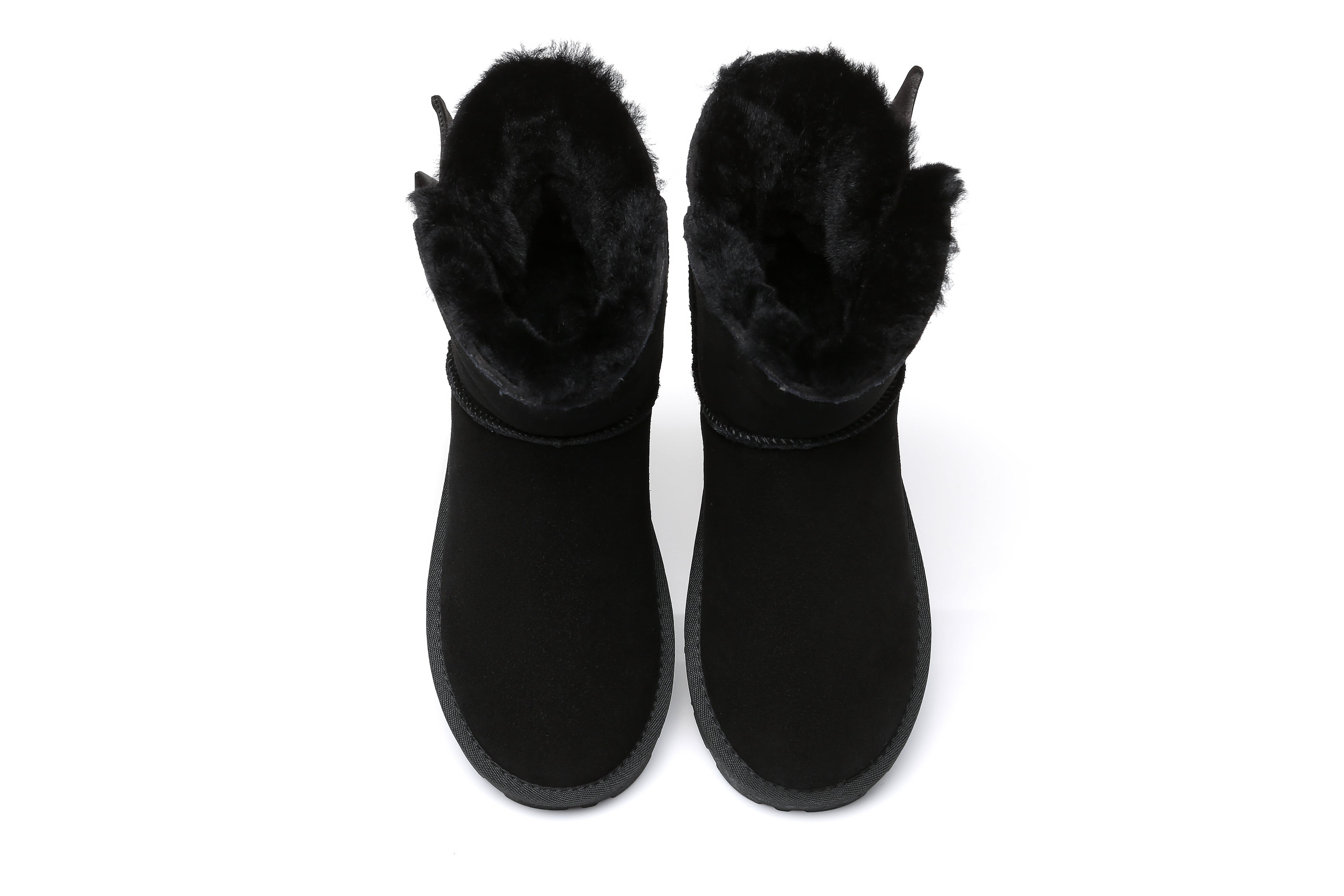 EVERAU Sheepskin Single Bow Boots Women Ember