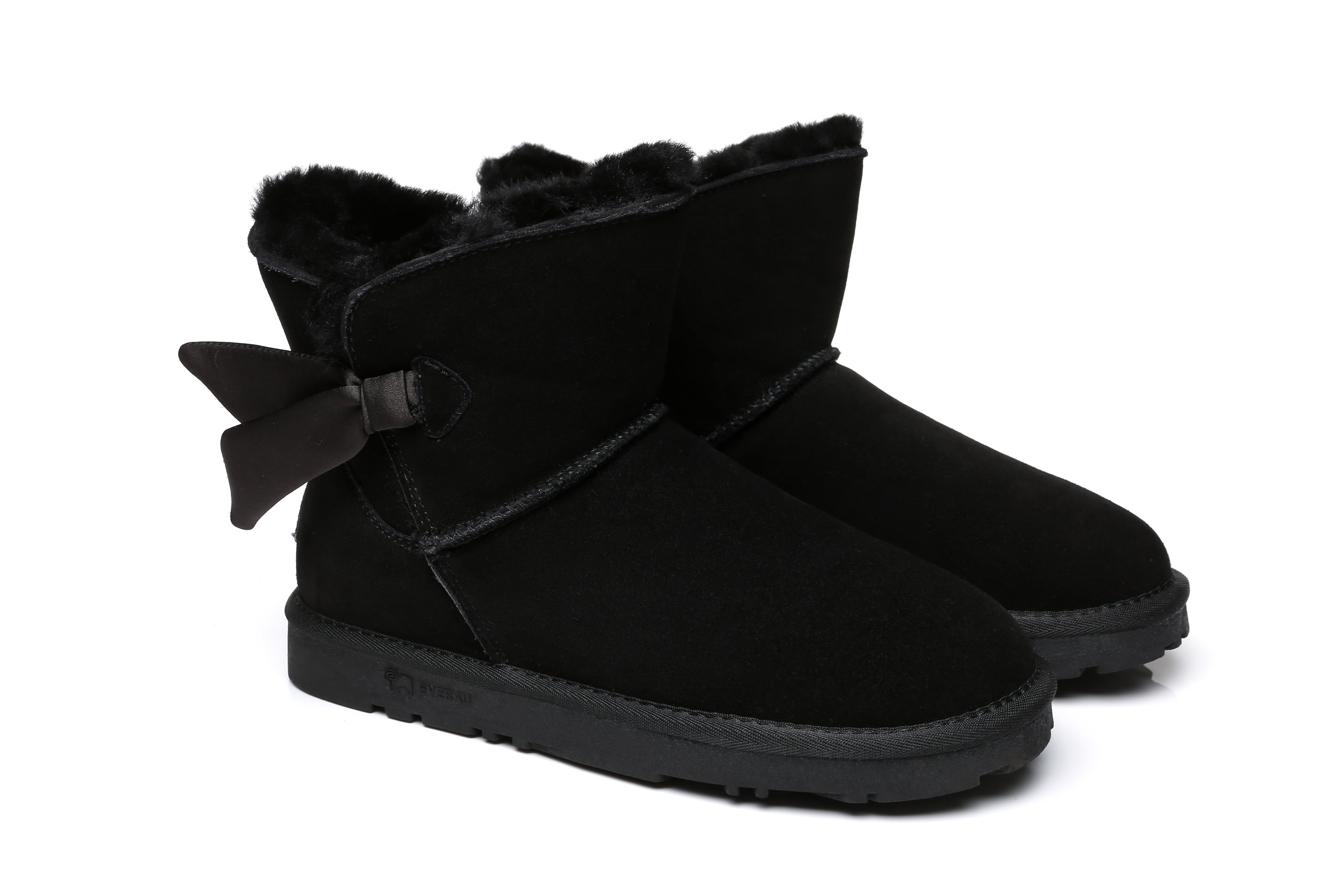 EVERAU Sheepskin Single Bow Boots Women Ember