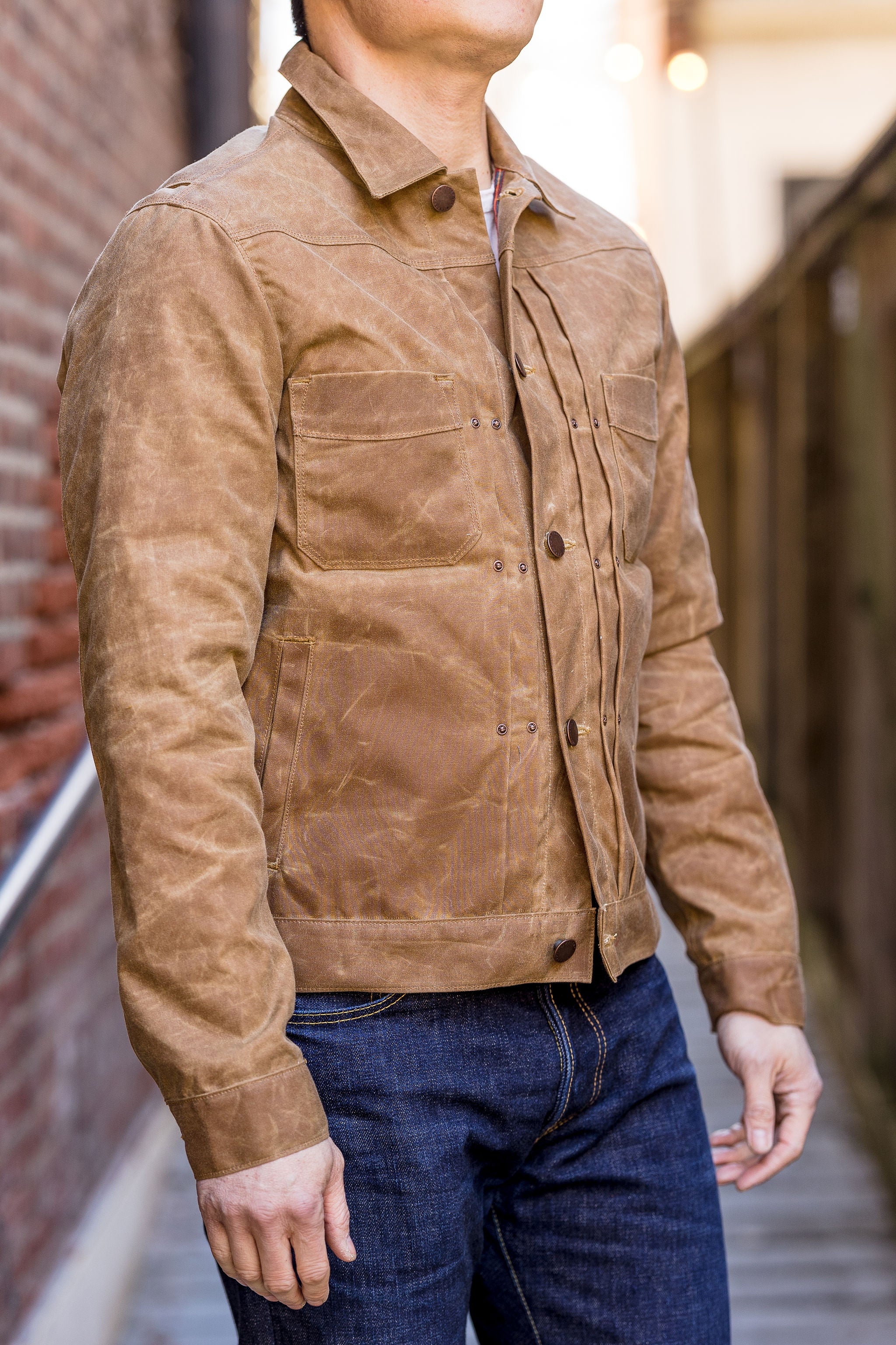 Freenote Cloth Riders Jacket Waxed Canvas- Rust