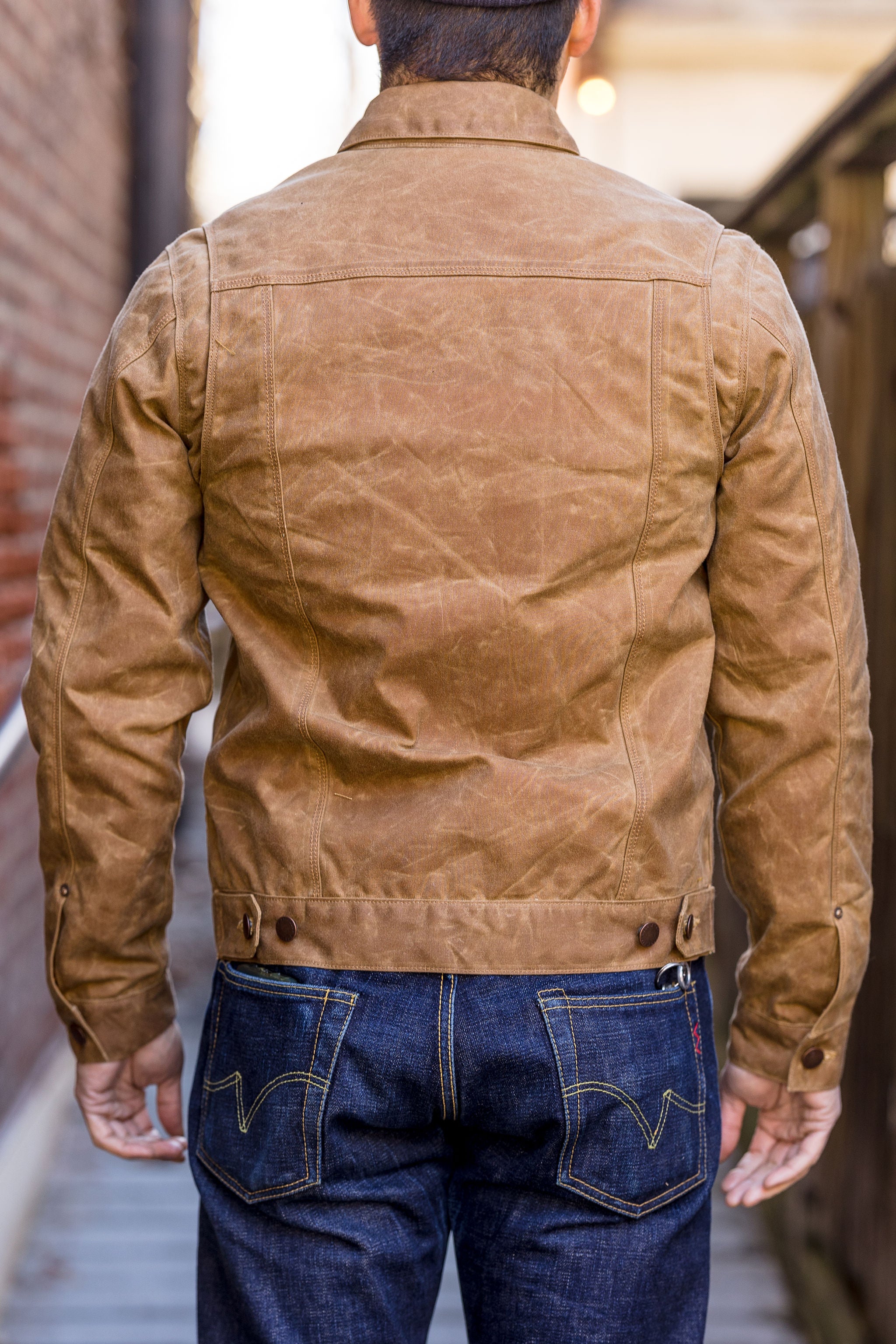 Freenote Cloth Riders Jacket Waxed Canvas- Rust