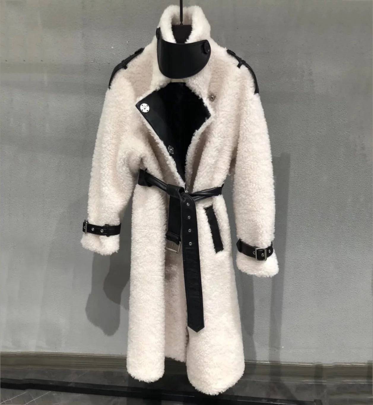 Genuine Sheep Shearing Fur Wool Coat